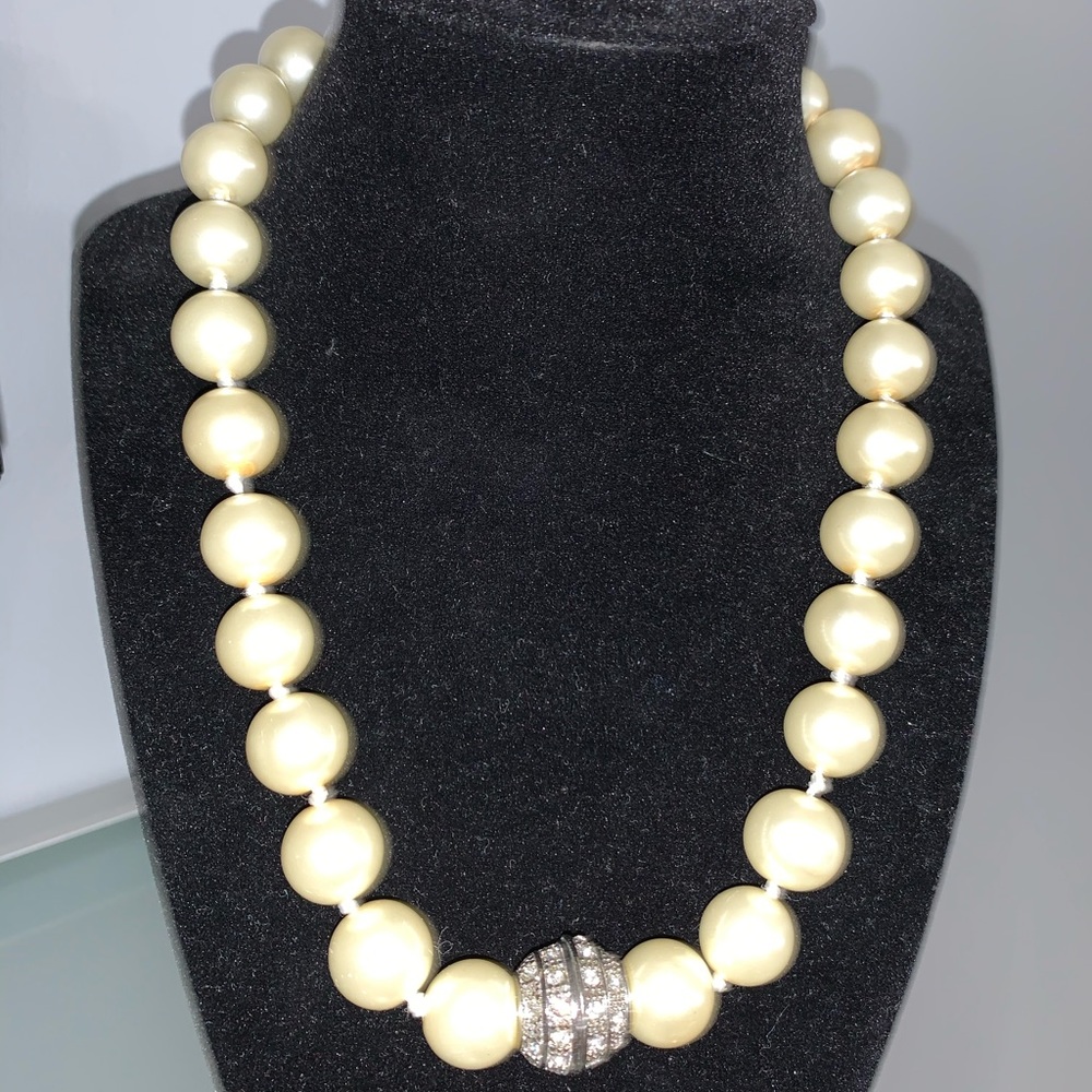 Ivory champagne pearls Swarovski clasp rhinestones